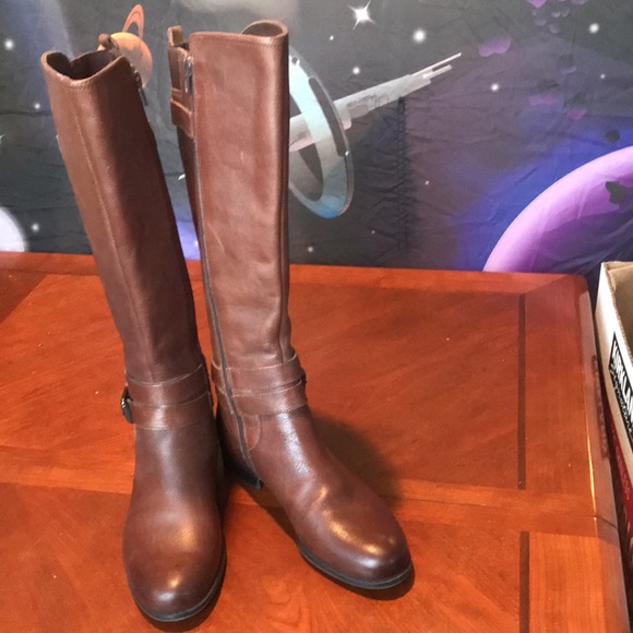 Naturalizer brown leather riding boots size 7.5M - Picture 15 of 16